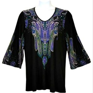 Citiknits long sleeve blouse, size XL